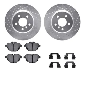 R1 Concepts WGYH1-31103 eLINE Rotor - Drilled & Slotted - Silver W/ Semi-Met Pads